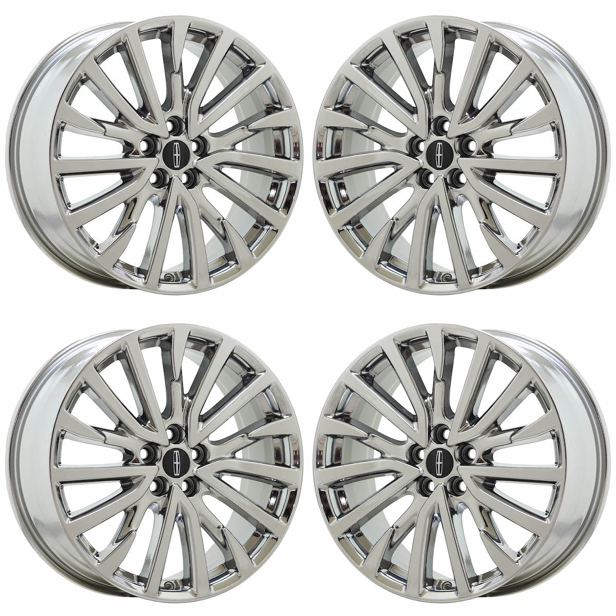 19" Lincoln Continental Bright Chrome wheels rims Factory OEM set 10090